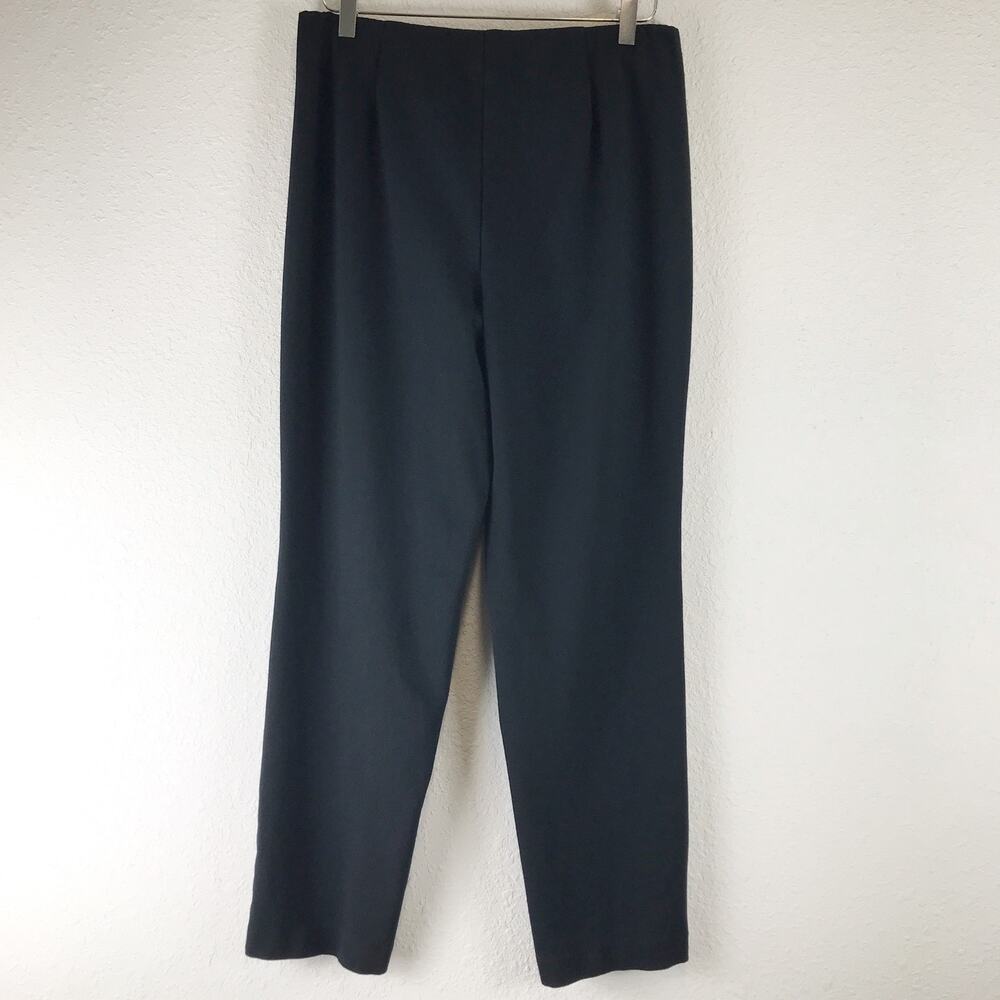 J. Jill Ponte Knit Slim Leg Pull-On Elastic Waist Pants Black Minimalist Size M